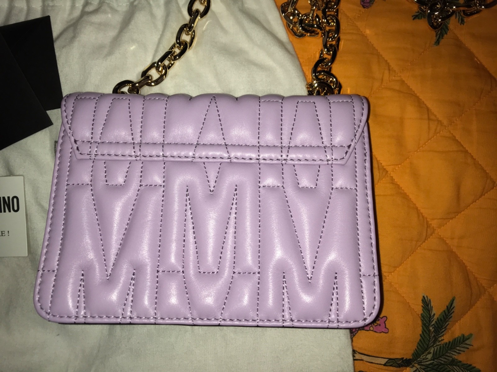 Moschino Couture Logo “M” Quilted Leather Crossbody/Shoulder Bag