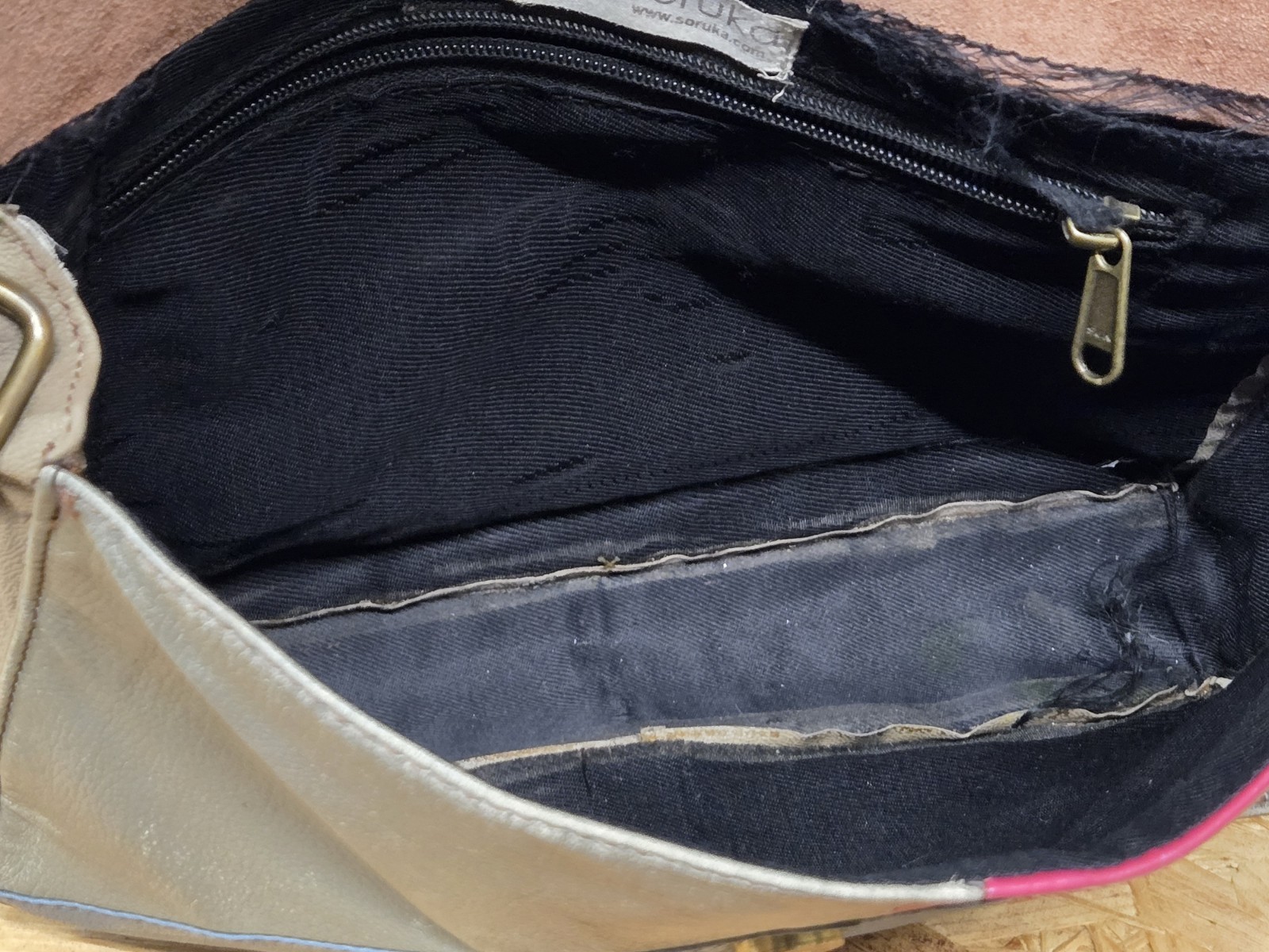 Soruka Colorblock Leather Crossbody Shoulder Bag Y2K Cottagecore Grunge Indie