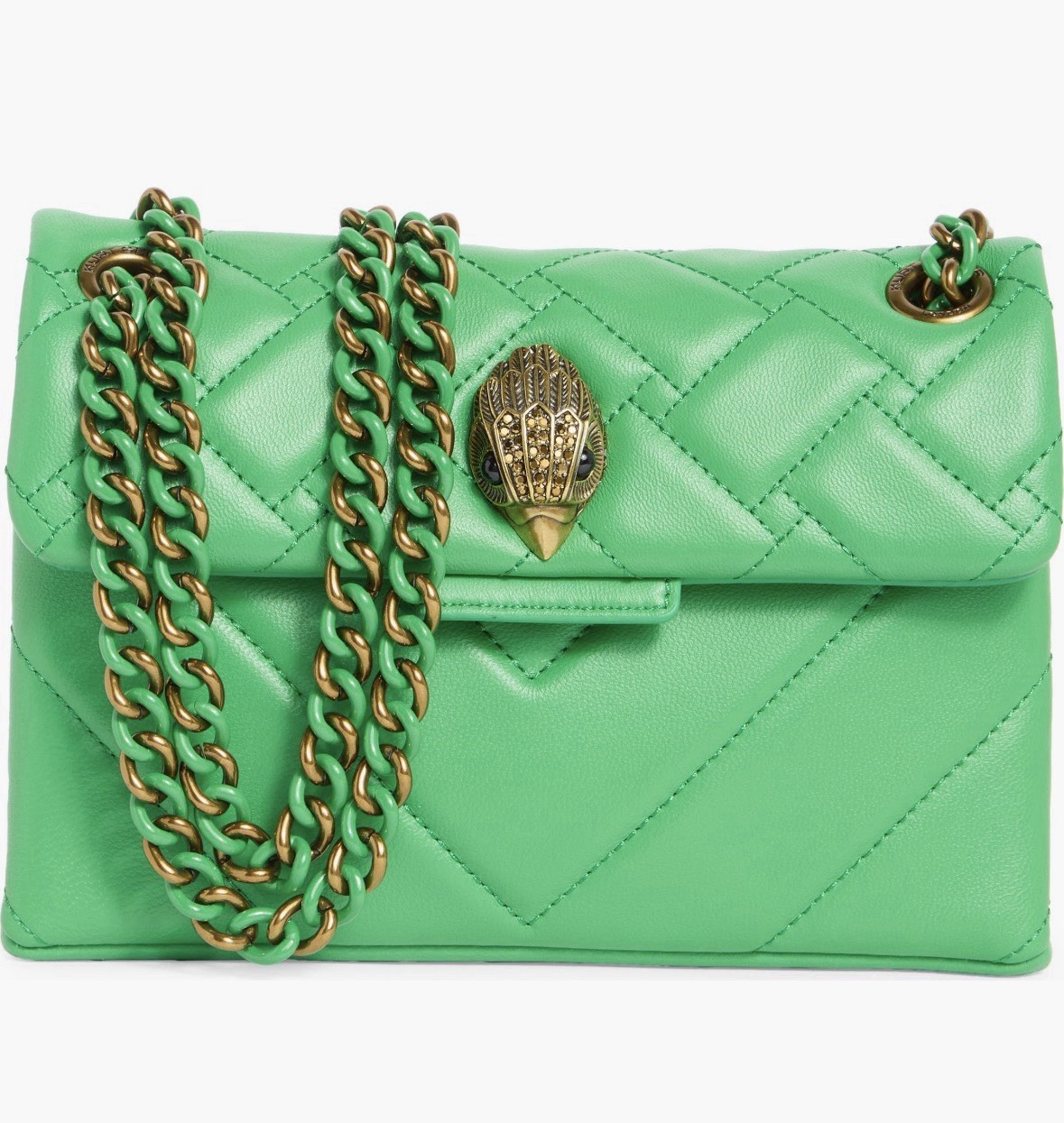 NWT Kurt Geiger Small Kensington Quilted Crossbody Bag Green