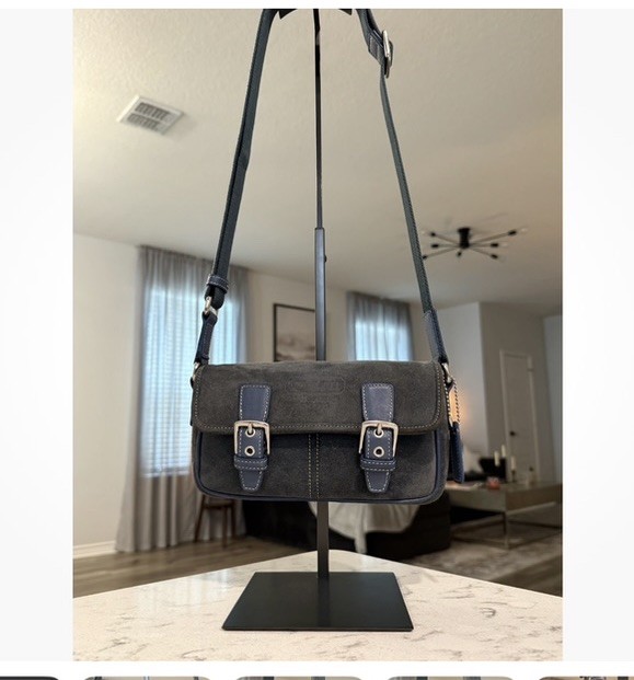 Vintage Suede Blue Coach Crossbody Rare