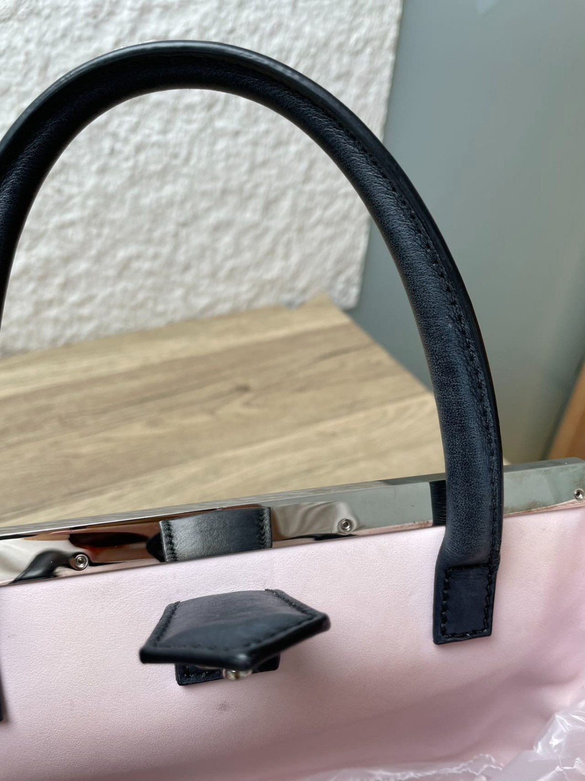 FENDI PETITE 2JOURS Small Size Colorblock Calfskin Shoulder Bag