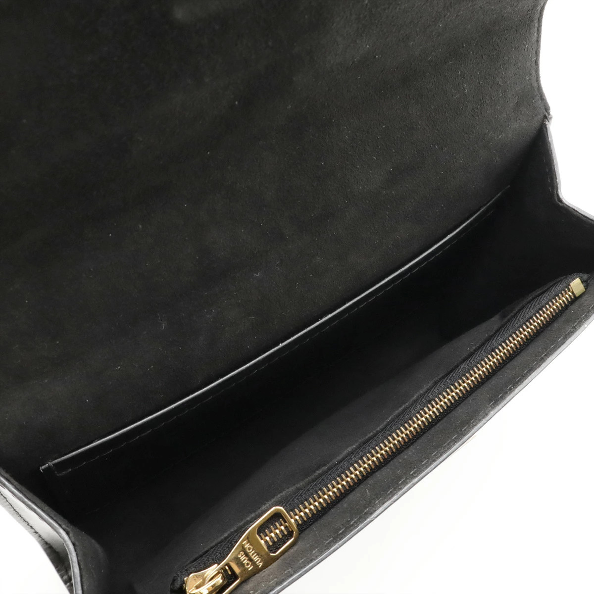 Louis Vuitton Pochette Louise MM Shoulder Bag Chain Leather Noir Black
