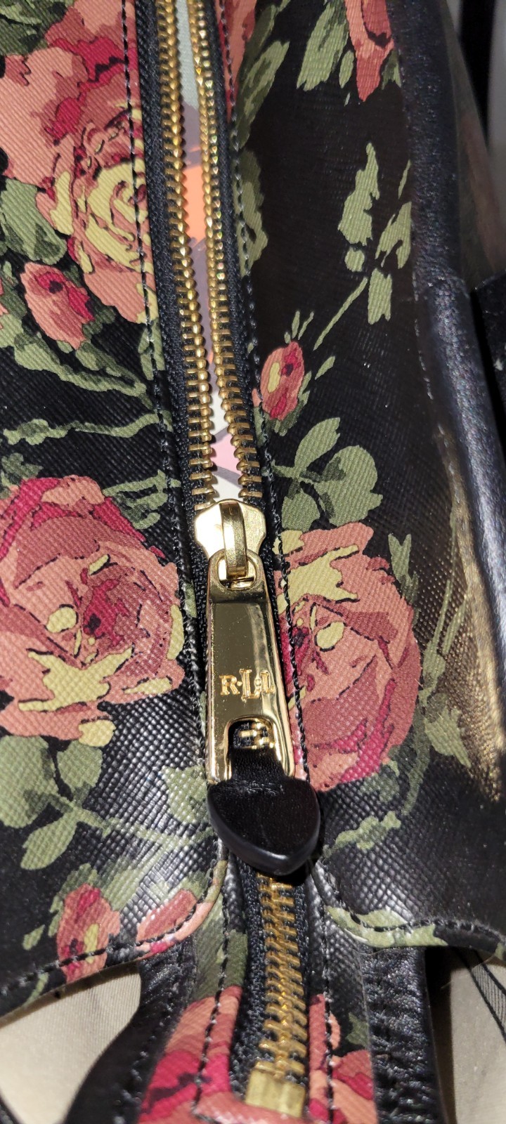 Ralph Lauren Medium Floral Tote Bag Black/ Multicolor