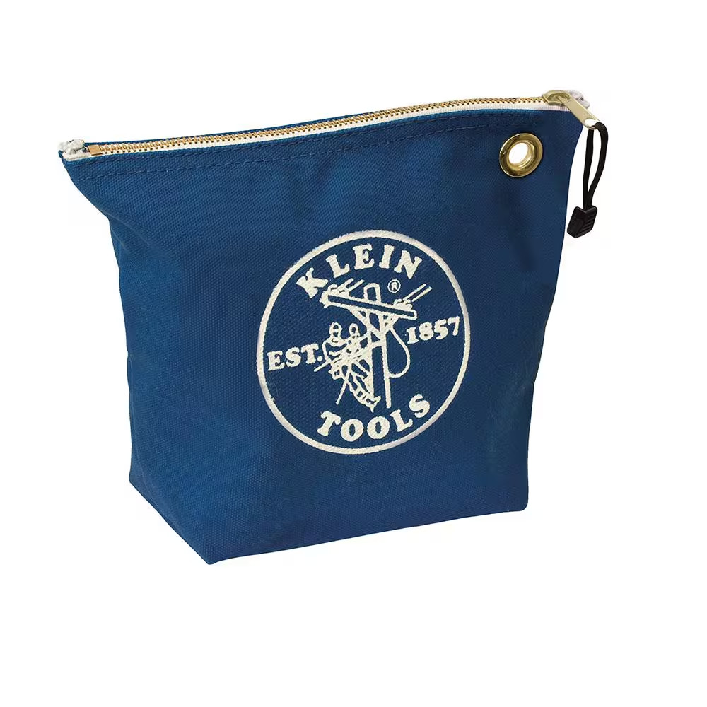 Klein Tools 5539BLU Canvas Zipper Bag for Consumables, Blue Free Ship NEW