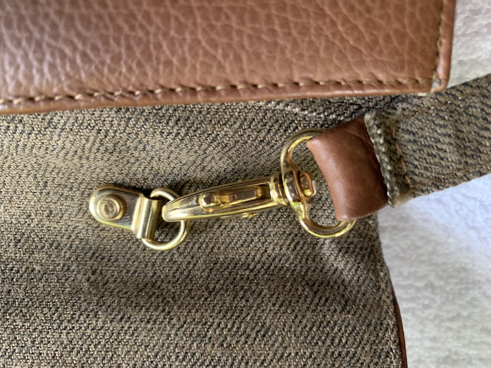 Santini Dominic Handbag Leather Crossbody Clutch Detachable Strap Bourbon Brown