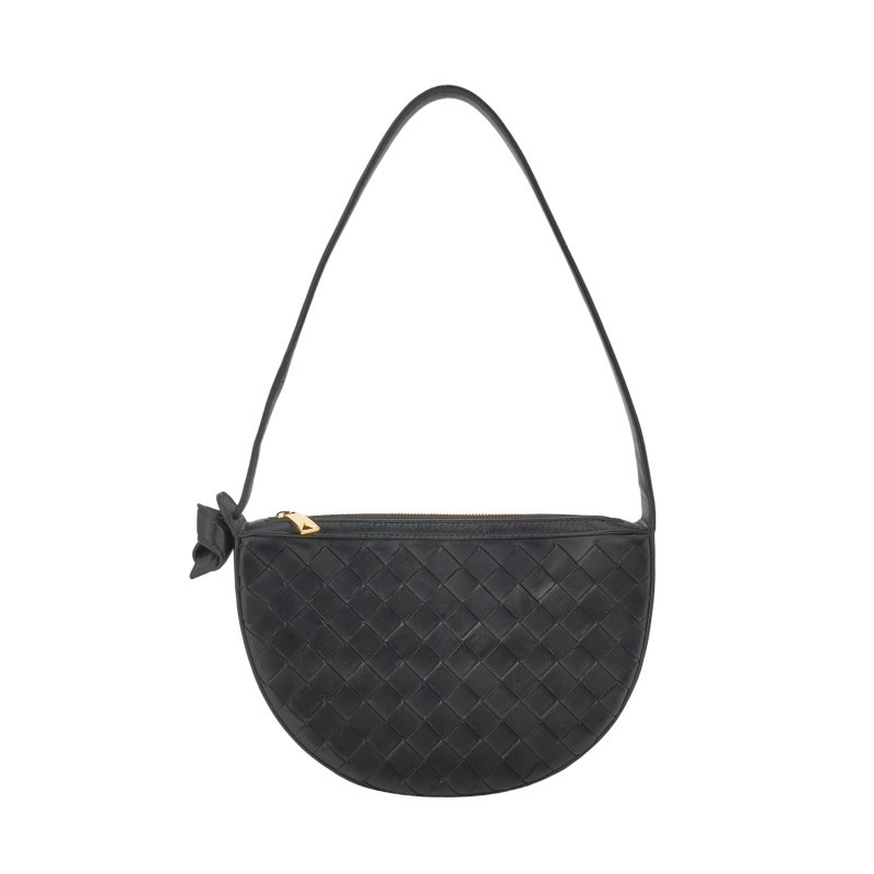 Bottega Veneta Intrecciato Small Black Sheepskin Shoulder Bag US Ship