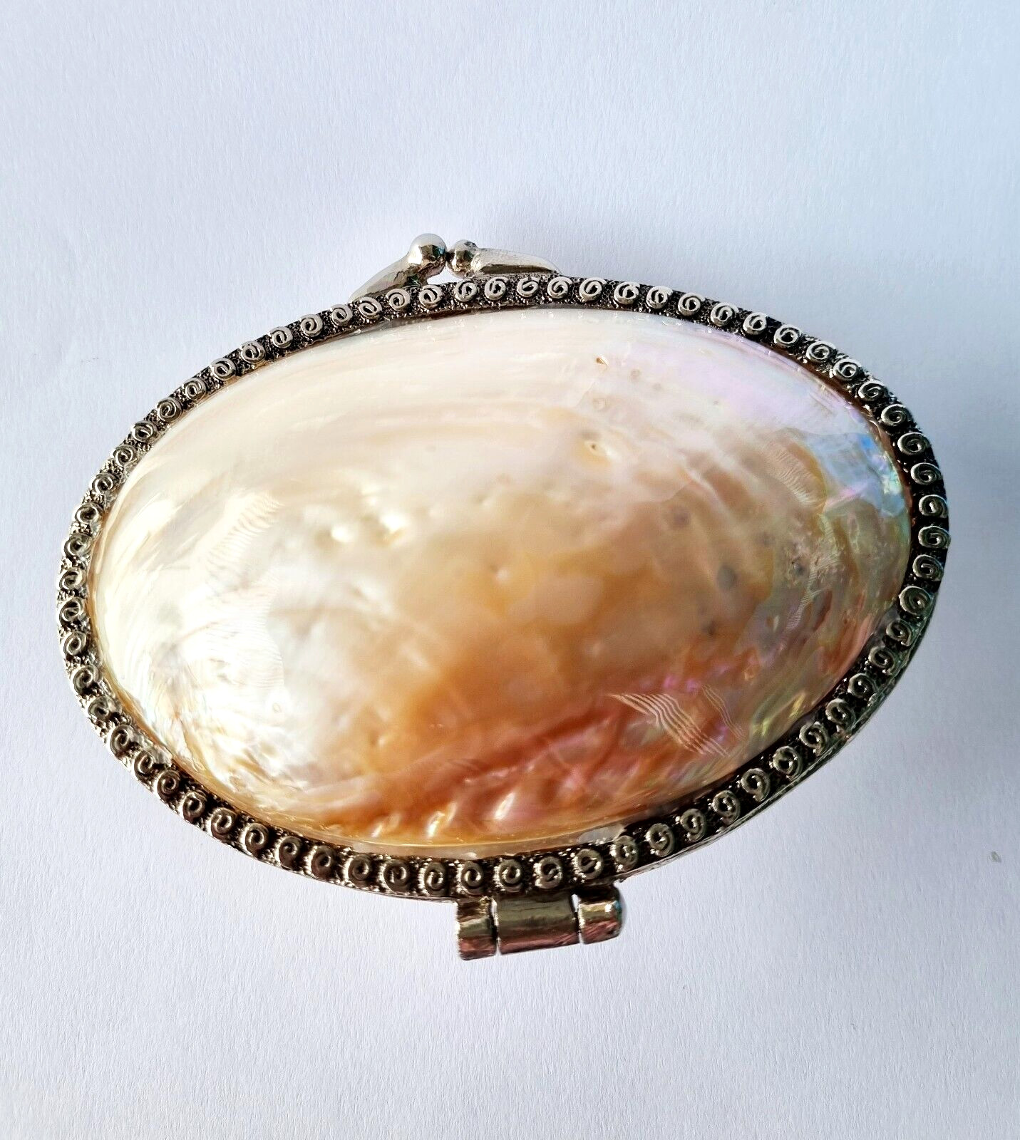 5″ Shell Mother Of Pearl Clutch Bag Purse Dinner Party White Small Lady Vtg Gift