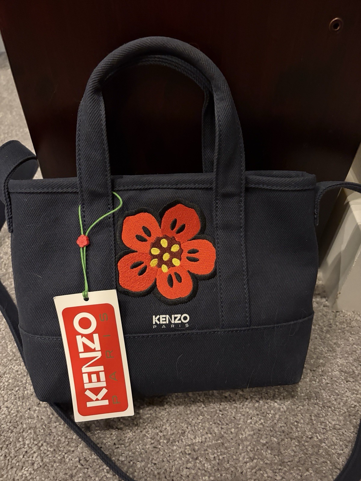 KENZO Paris Utility Tote Cotton Canvas Designer Handbag New With Tags Rare