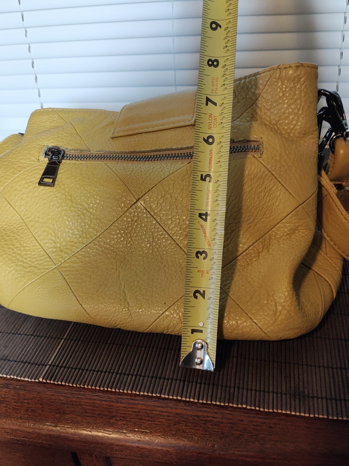 JACK and CHRIS Yellow Leather Shoulder Bag With Handle & Crossbody Strap