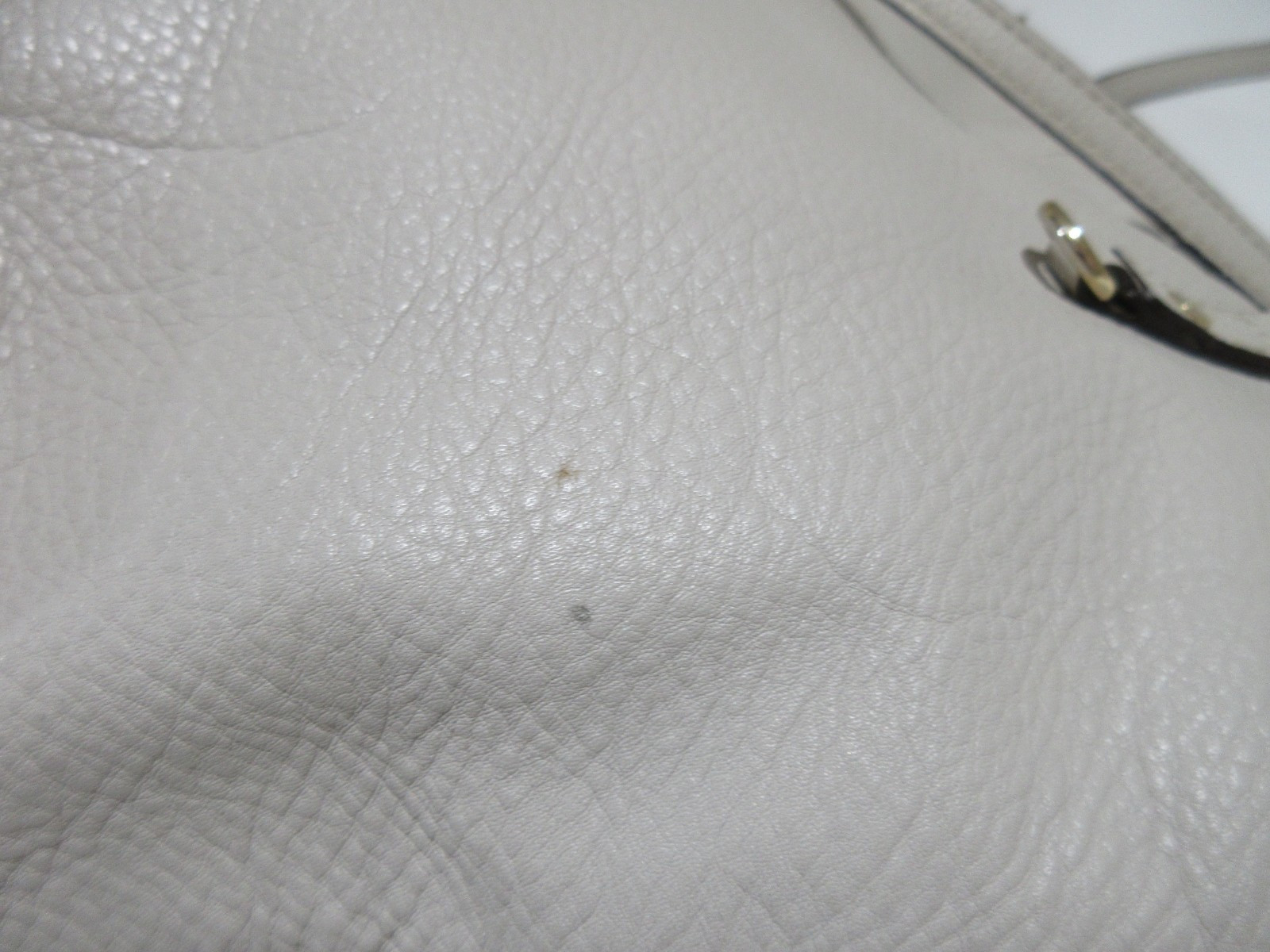 16″ Michael Kors Oatmeal Beige Pebbled Leather Tote Bag Shoulder Chain ZIPPER