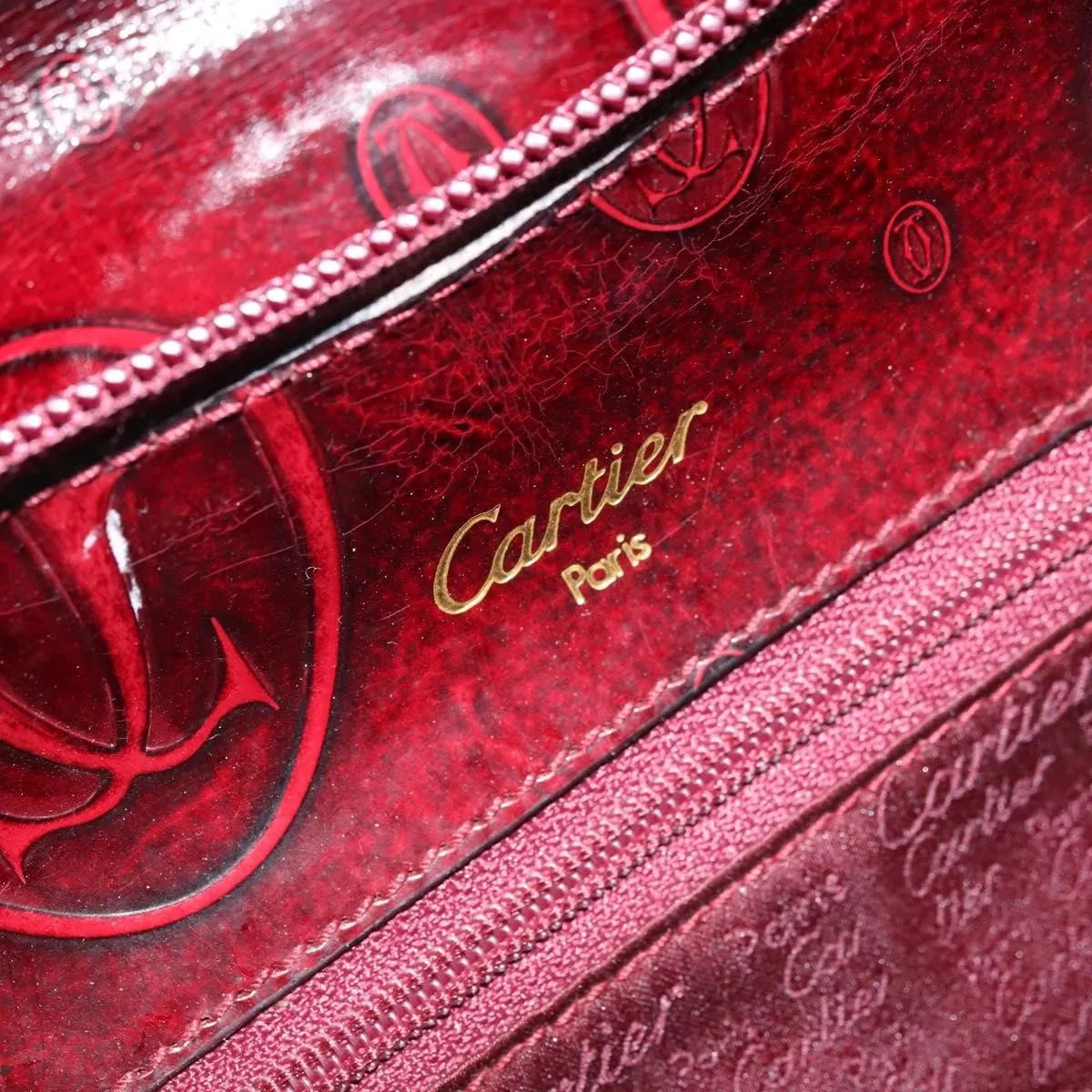 Cartier Happy Birthday Patent Leather Burgundy Patent_ Backpack