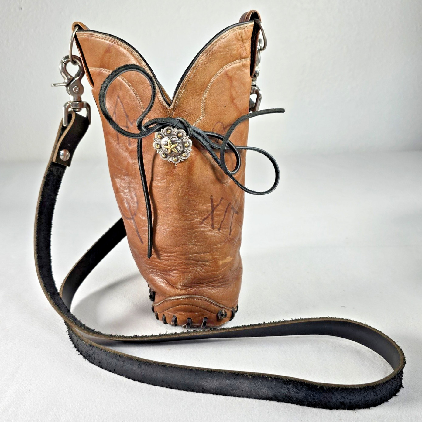 Western Tony Lama Cowboy Boot Purse Womens Leather Handbag 90s Y2K Crossbody