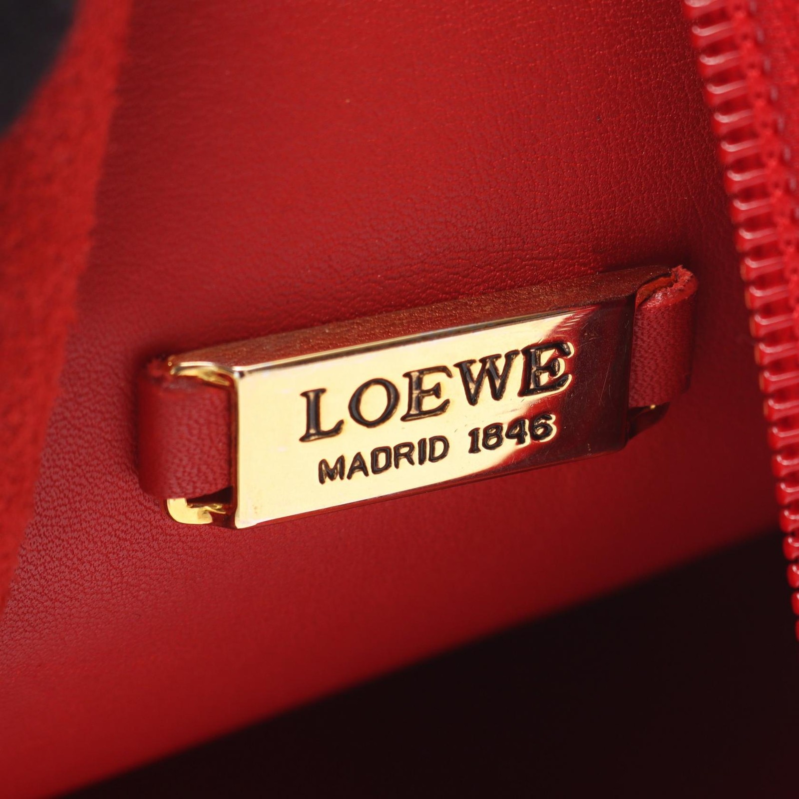 LOEWE Anton Backpack Red Leather W26cm x H46cm x D13cm Used