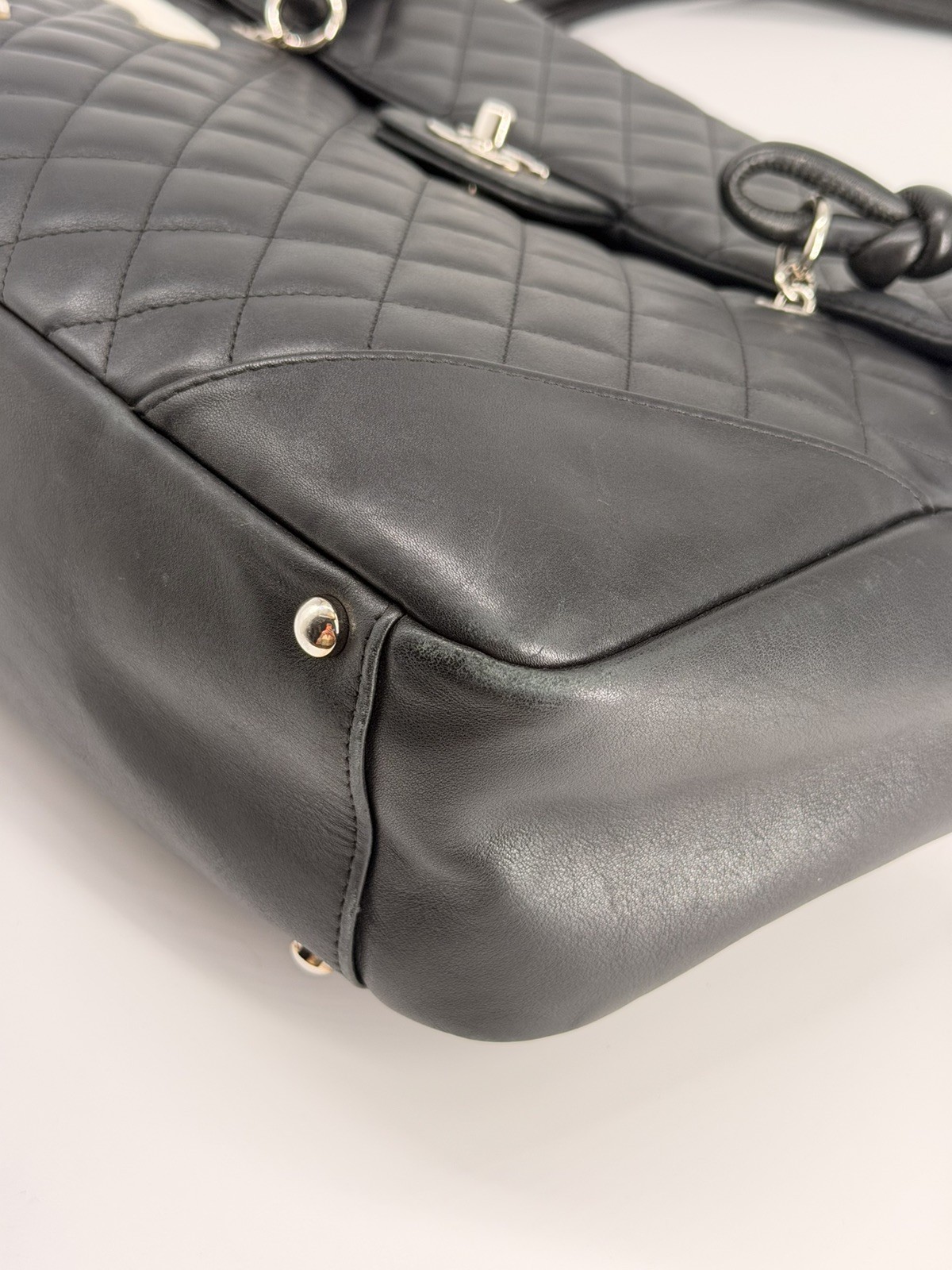 CHANEL Cambon Lambskin Flap Large Black Bag