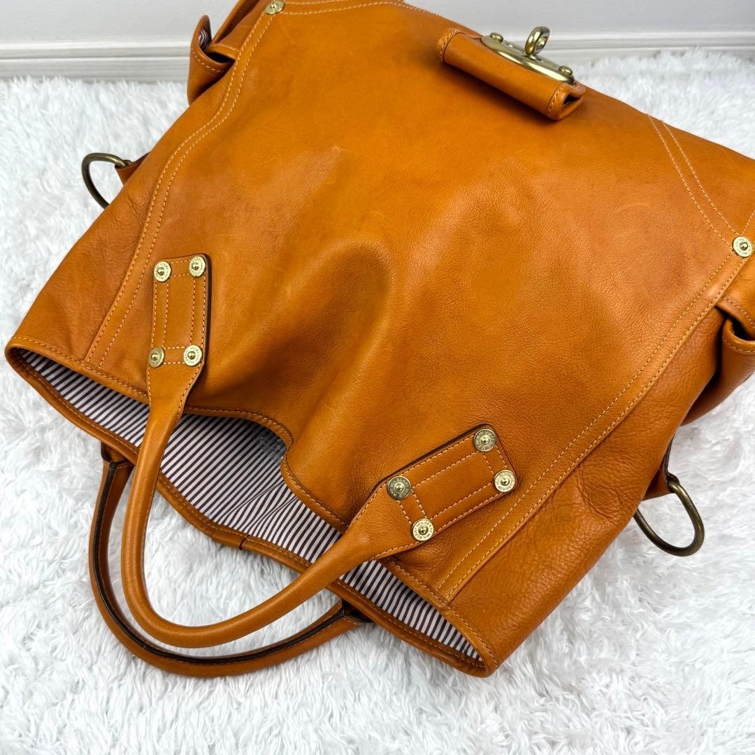 Rare MULBERRY Turn Lock Leather Tote Bag Light Brown 35cm x 34cm x 13cm
