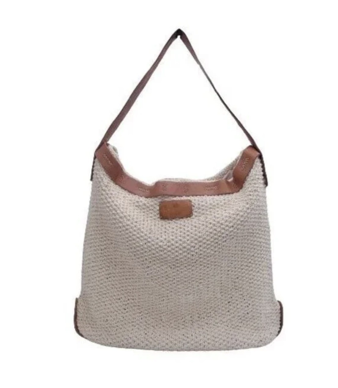 Lucky Brand Large Shoulder Bag 100% Cotton Cream Color 18in Width