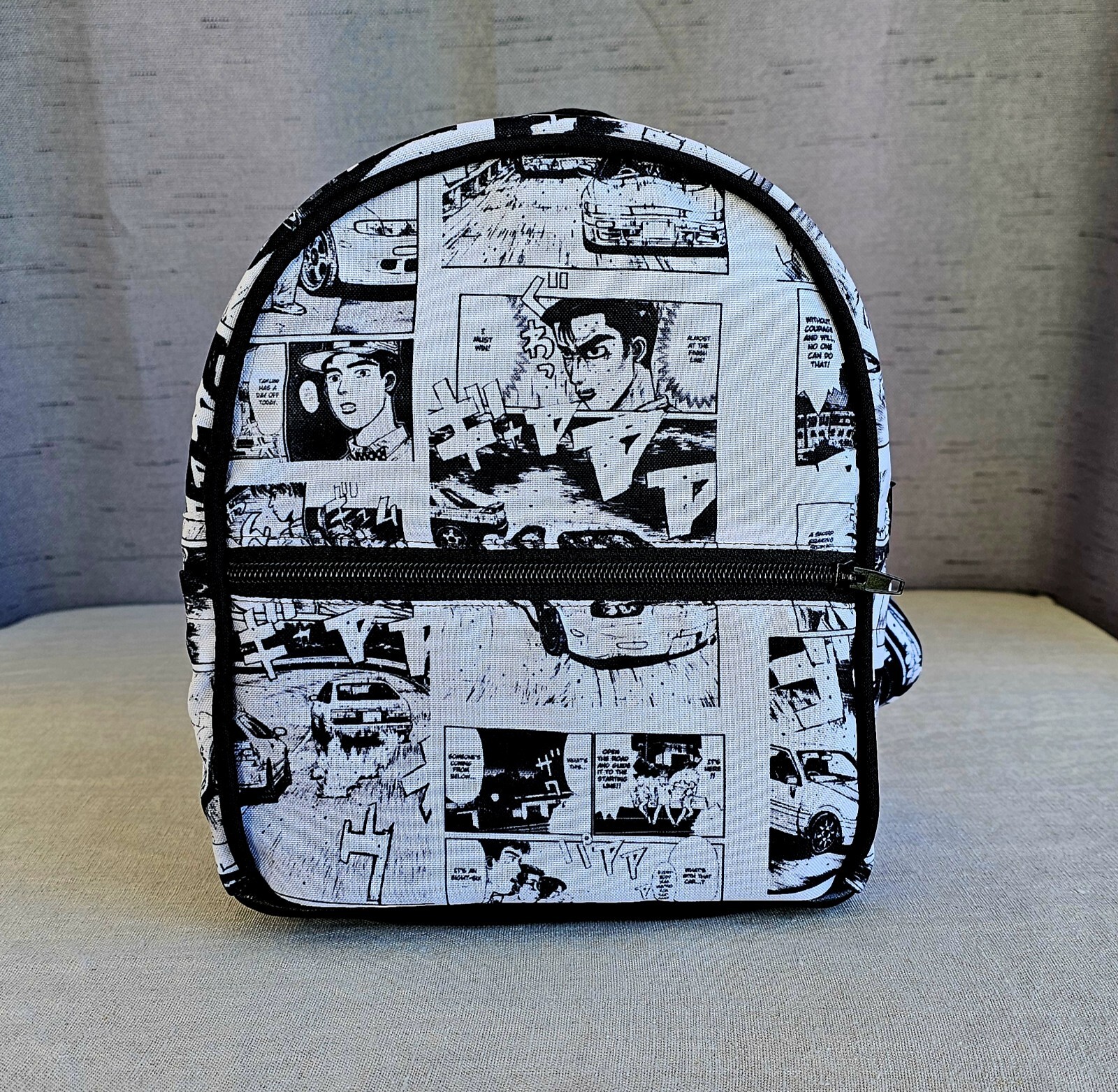 INITIAL D RACING ANIME BLACK AND WHITE MANGA MINI BACKPACK