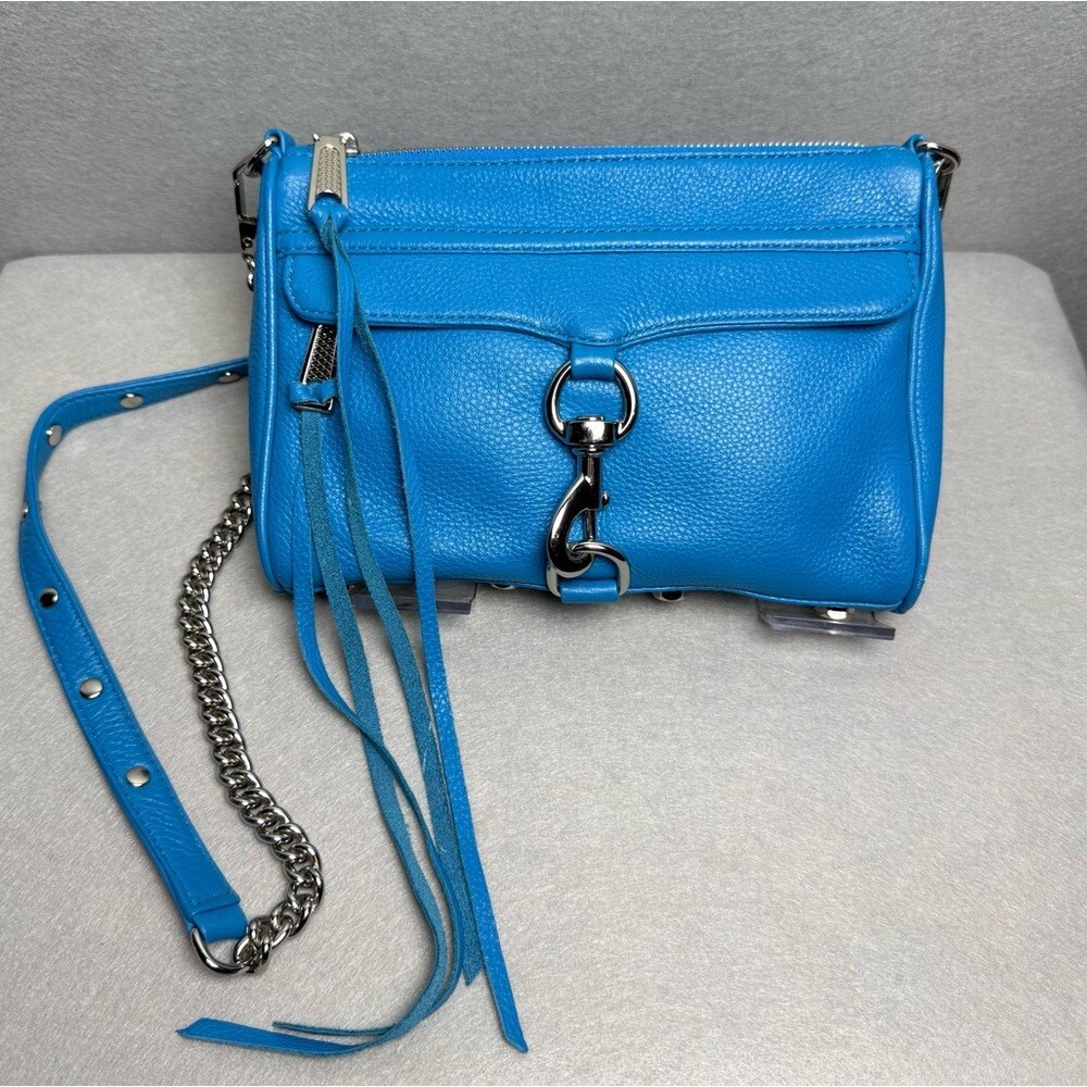 Rebecca Minkoff Mini MAC in True Turquoise Crossbody Leather Handbag Women’s