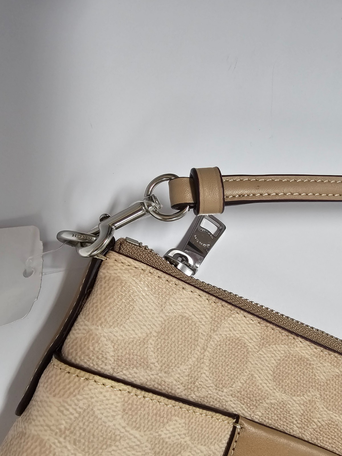 COACH KITT Messenger Crossbody Bag 41321 Light Khaki/ Taupe Leather Canvas NWT!