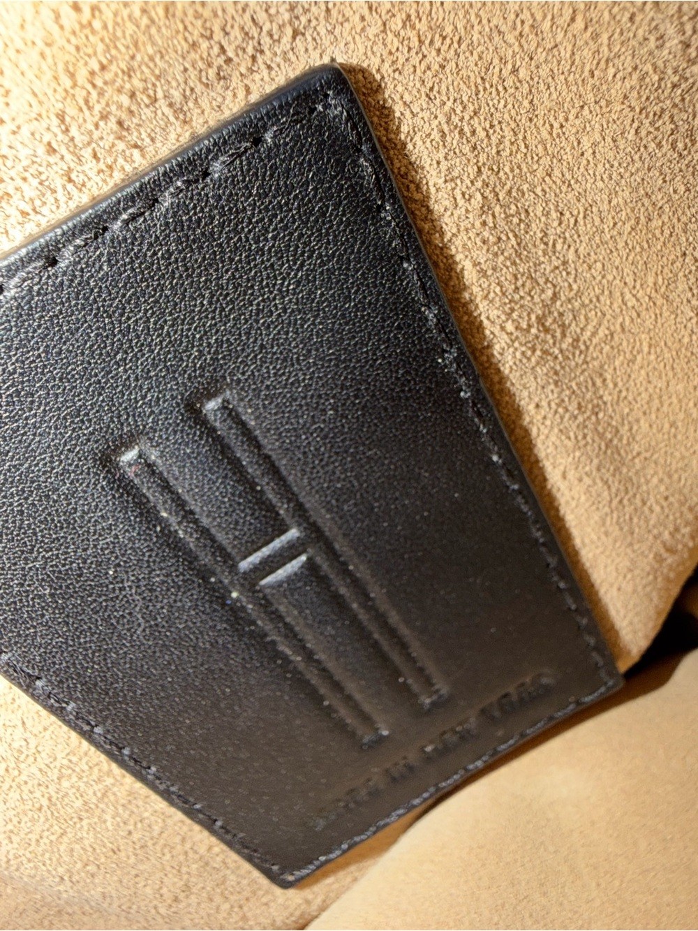 Hayward Mini Shopper Silver Crushed Velvet Tote with H Logo. Suede lined.