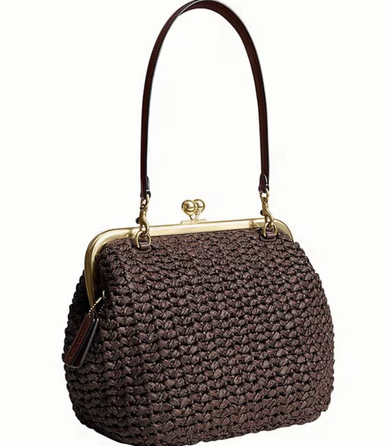 Coach Kisslock 27 in maple brown straw