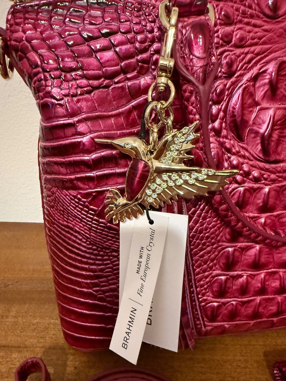 Brahmin Pomegranite Duxbury Bag, Addie Wallet, & Hummingbird Charm & Tassel
