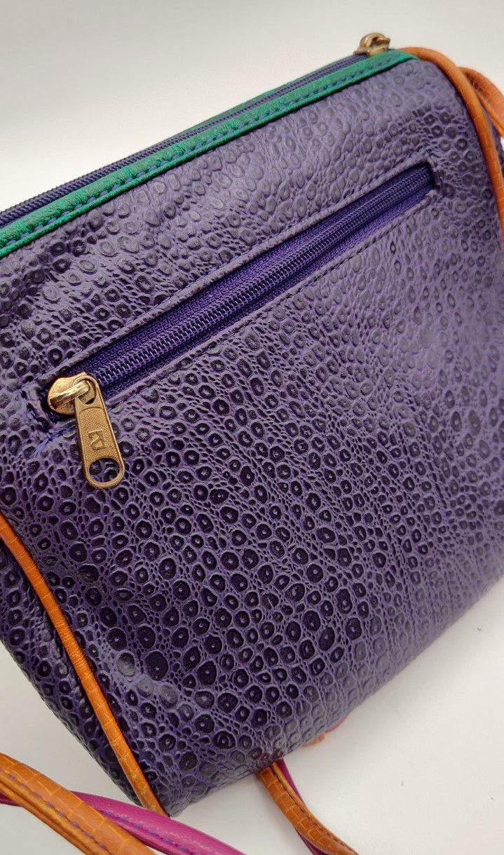 Vtg 80’s Purse NAS Small Crossbody Patchwork Style Bag Colorful Travel