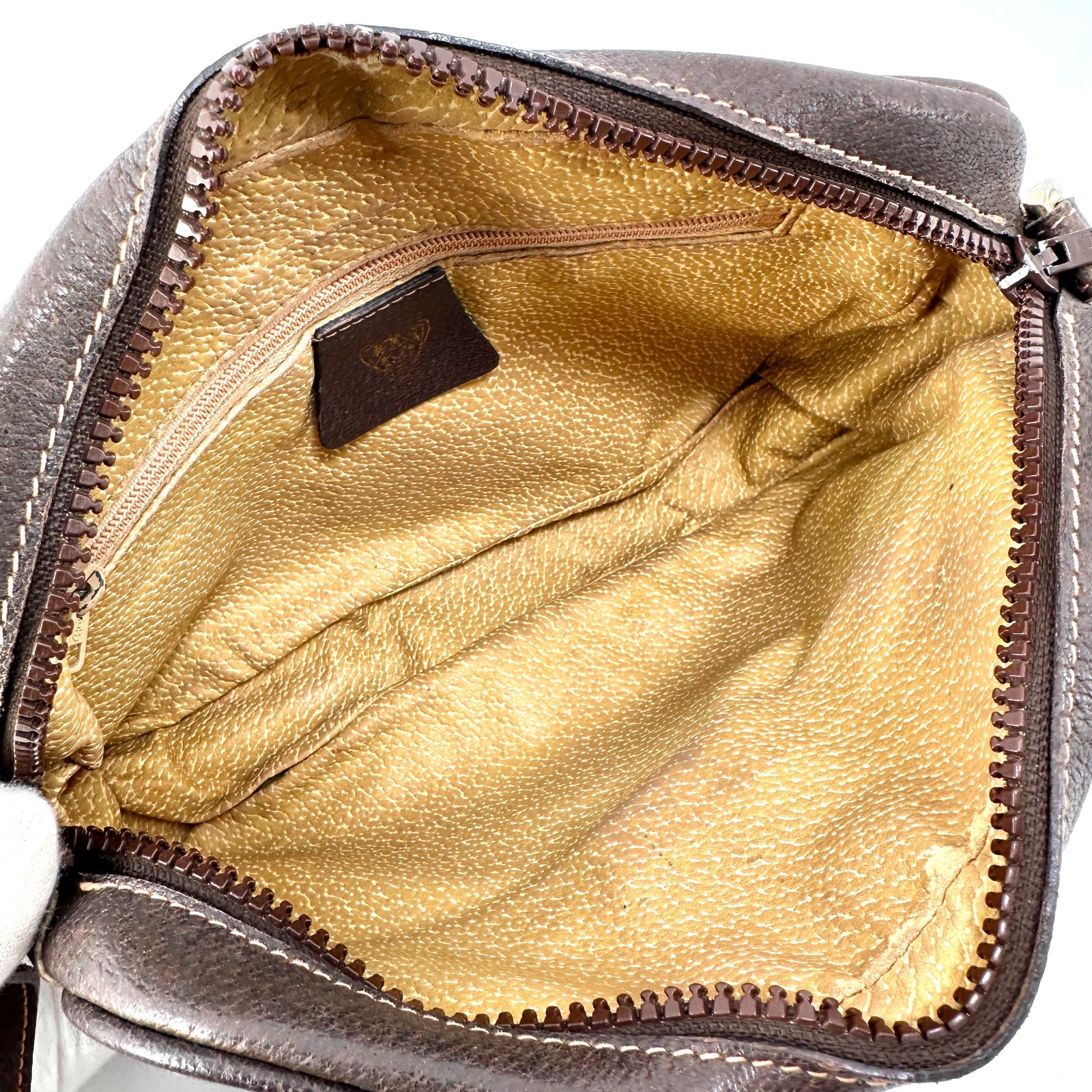 Vintage Gucci Shoulder Bag GG PVC Brown Authentic 492T0439