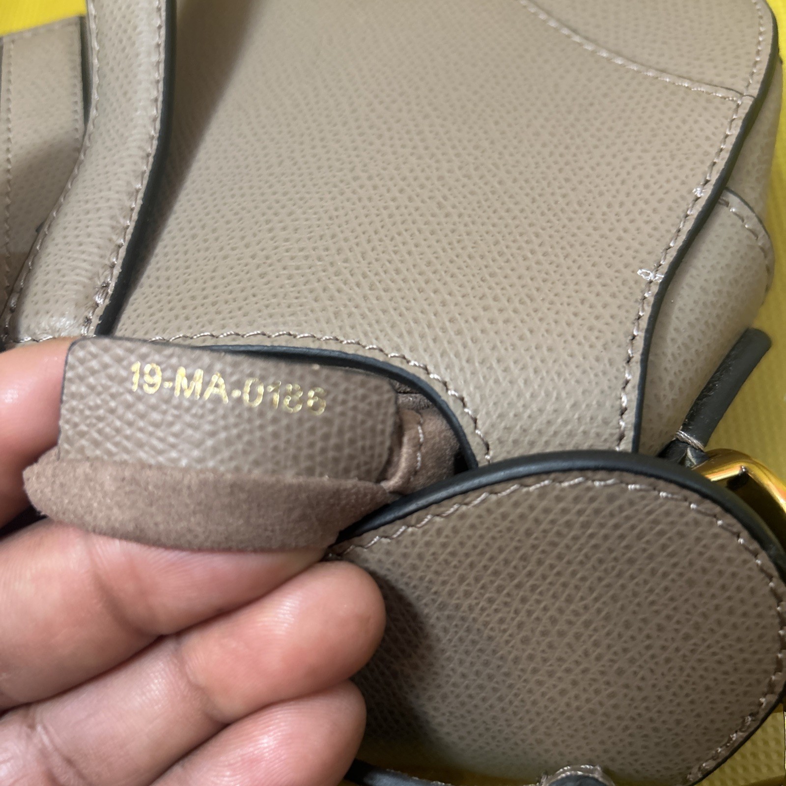 Christian Dior Saddle Bag w/ Strap Olive Taupe Grained Calfskin Brand NEW
