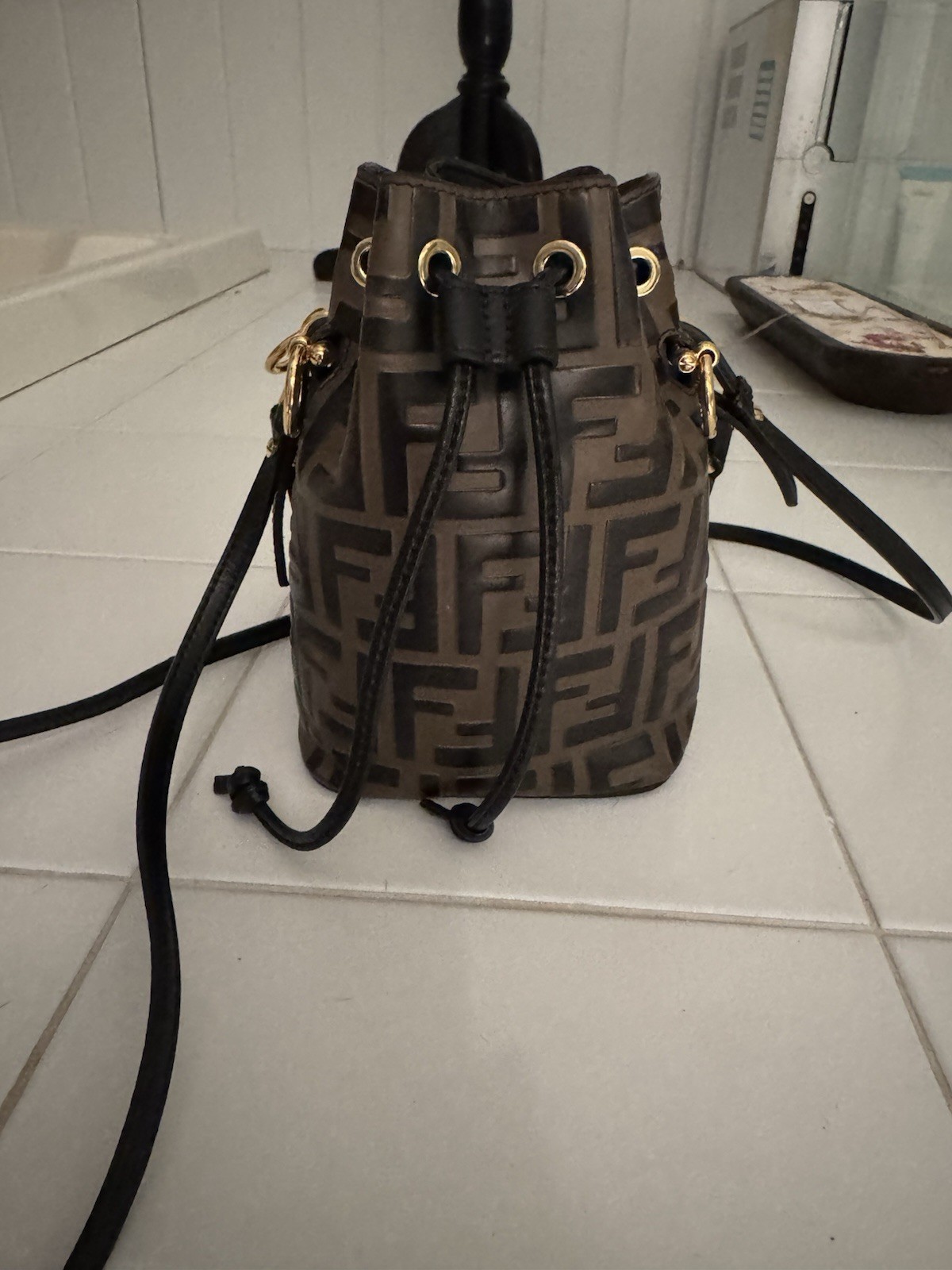 FENDI Mon Tresor Mini Handbag Shoulder Bag 2way Leather Brown Woman’s TGIS