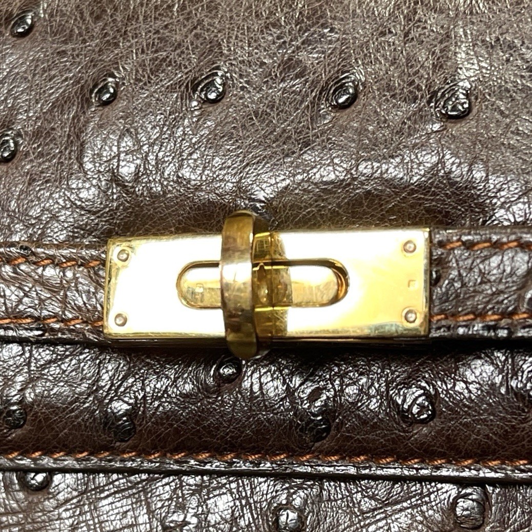 MORABITO Scala 28 Brown Leather Top Handle Bag Gold Hardware