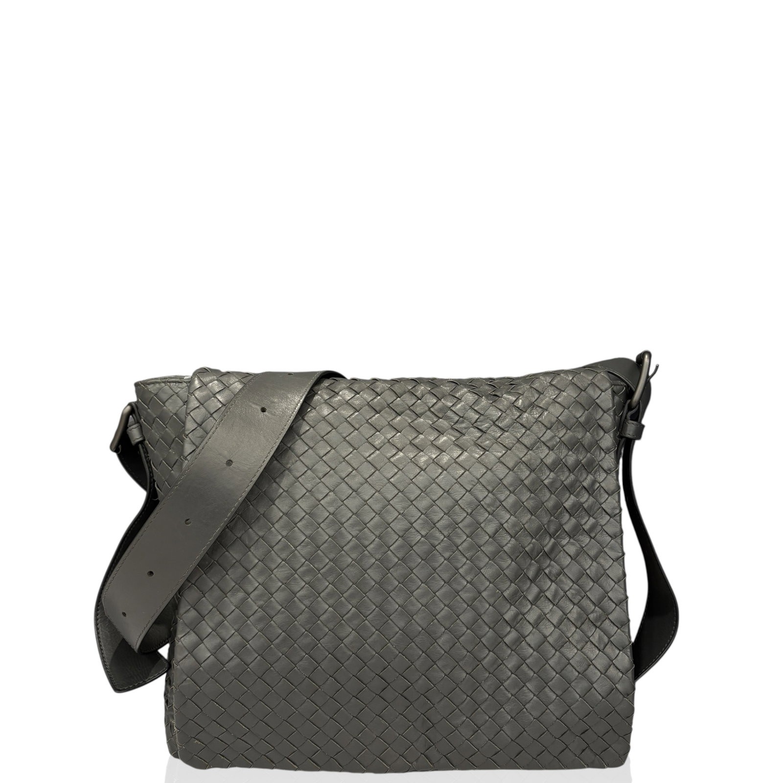 Bottega Veneta Shoulder Bag Dark Grey Lambskin Intrecciato Nappa (ym030126h7)