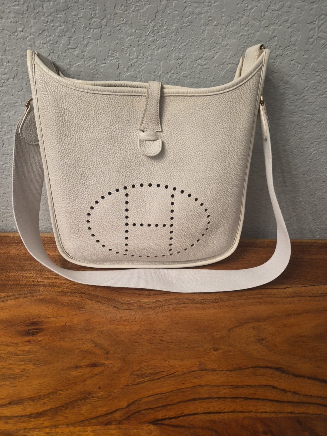 HERMES WHITE SHOULDER BAG EVELYN PM VERY GOOD CONDITION ⬛️ L 2008