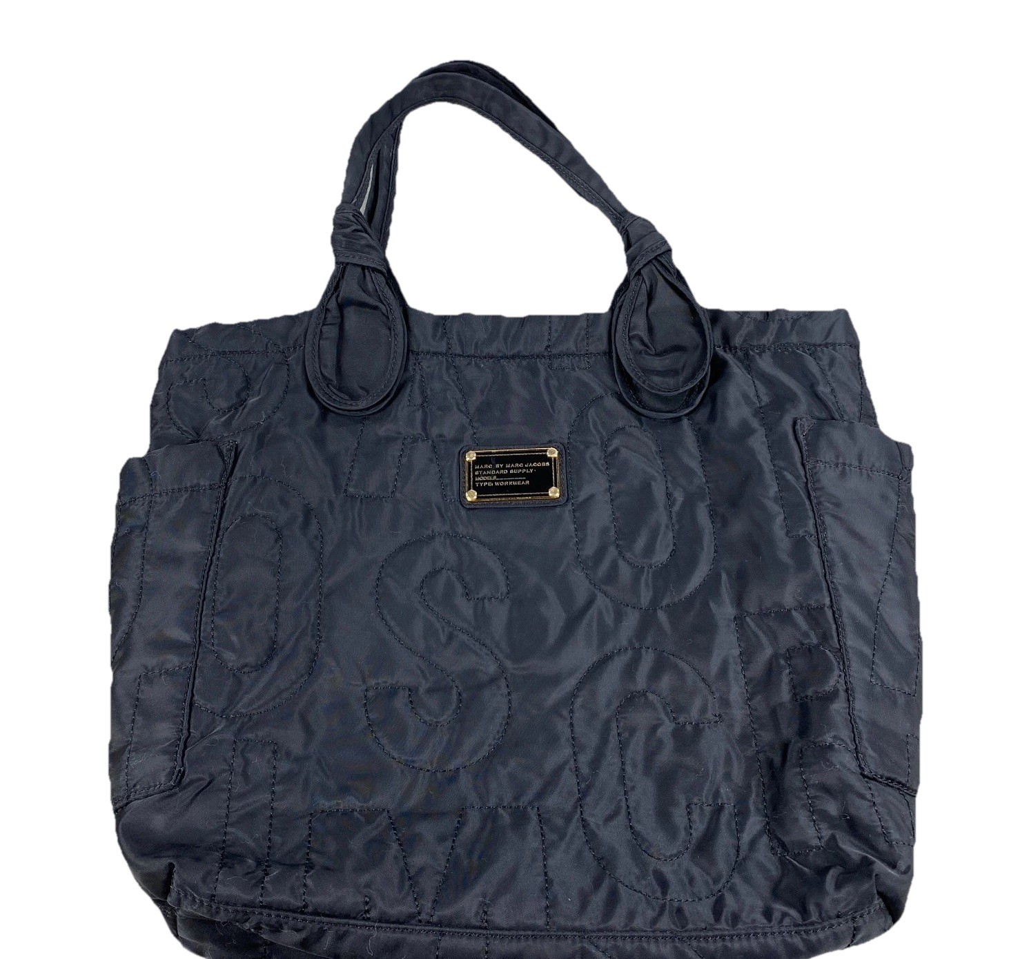 Marc by Marc Jacobs Quilted Tate Tote Bag Women Black Shoulder Strap Puffy
