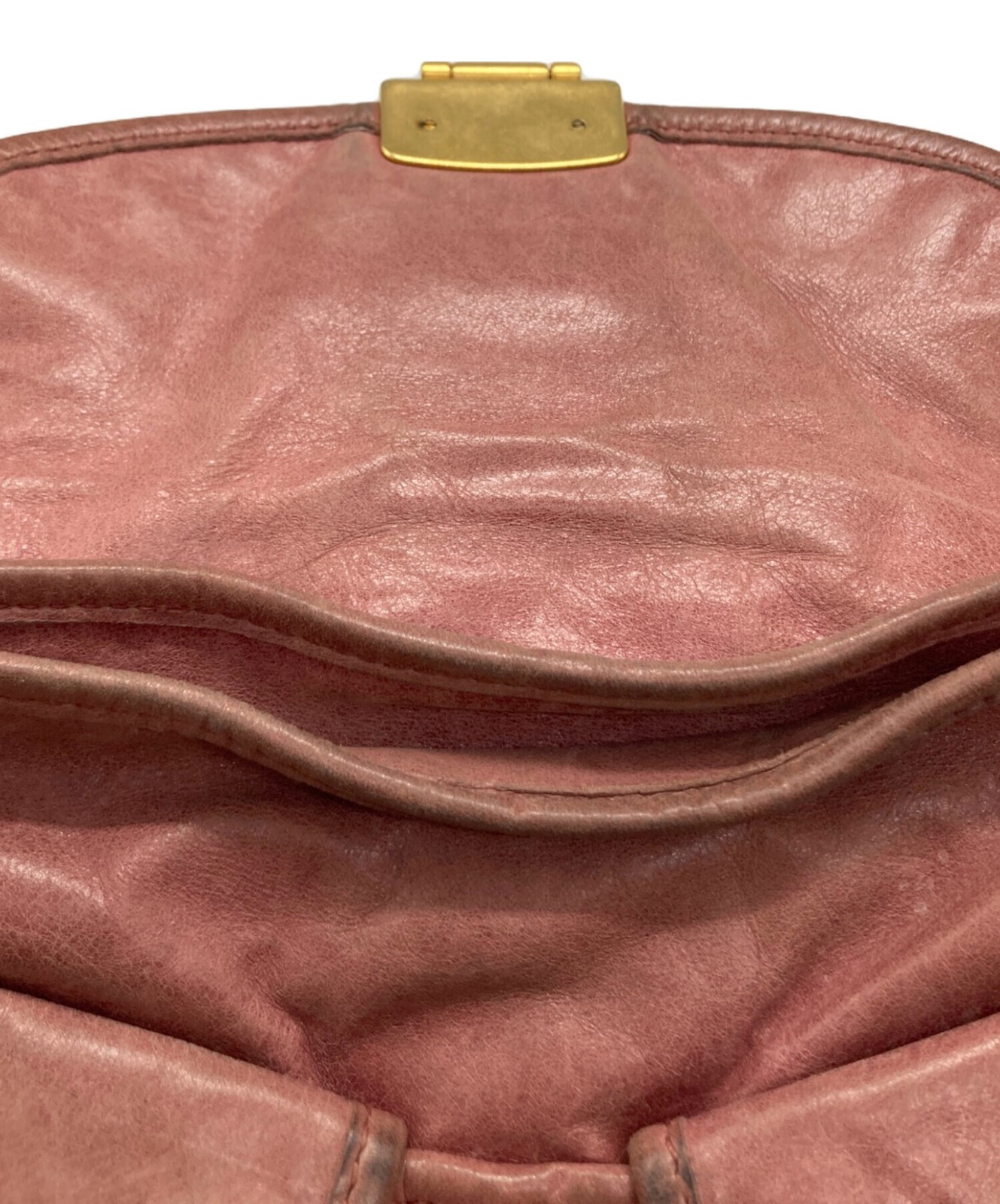 MIUMIU Handbag 2 Way Top Handle Shoulder Strap Pink Gold Lock Authentic