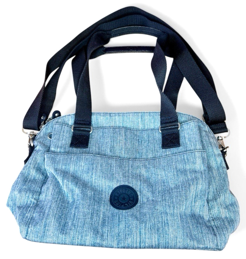Kipling Felicity Indigo Chambray Double Handle Crossbody Organizer Bag Purse **