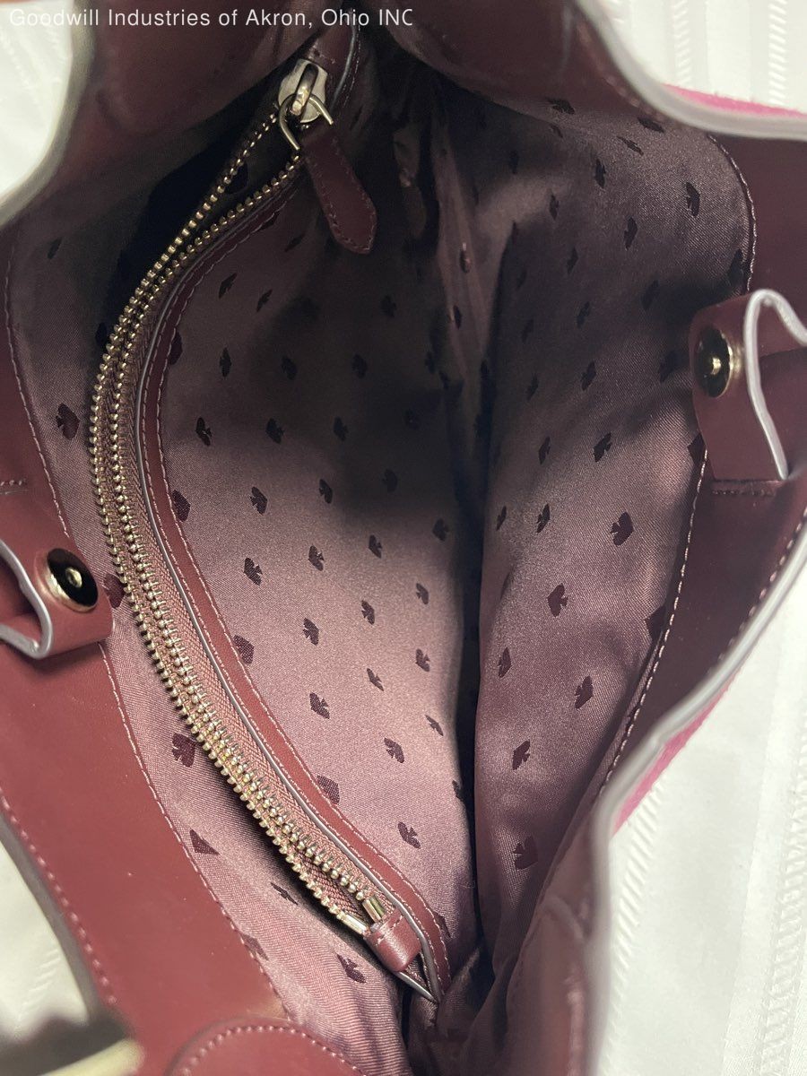 Kate Spade New York Burgundy Purple Suede Leather Hobo Bag Gold Hardware COA