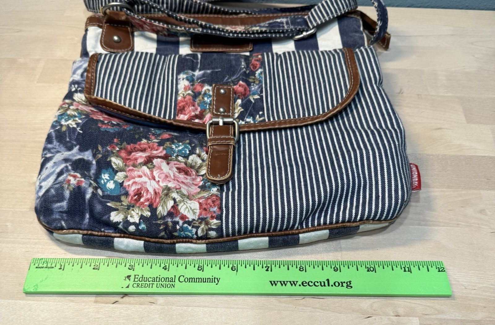 VTG Union Bay 90s Y2K Patchwork Crossbody Handbag Boho Hippie Floral Striped