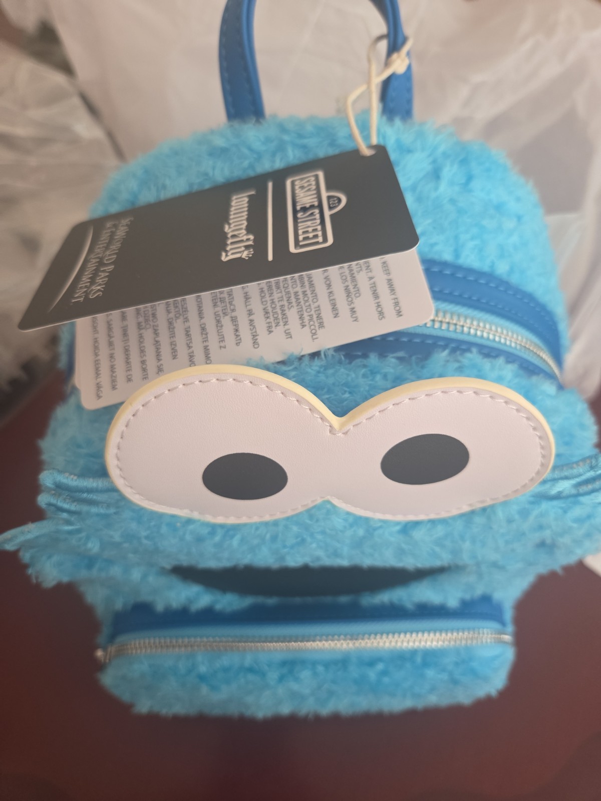 Sesame Street Loungefly Cookie Monster Sesame Place Mini Backpack Exclusive