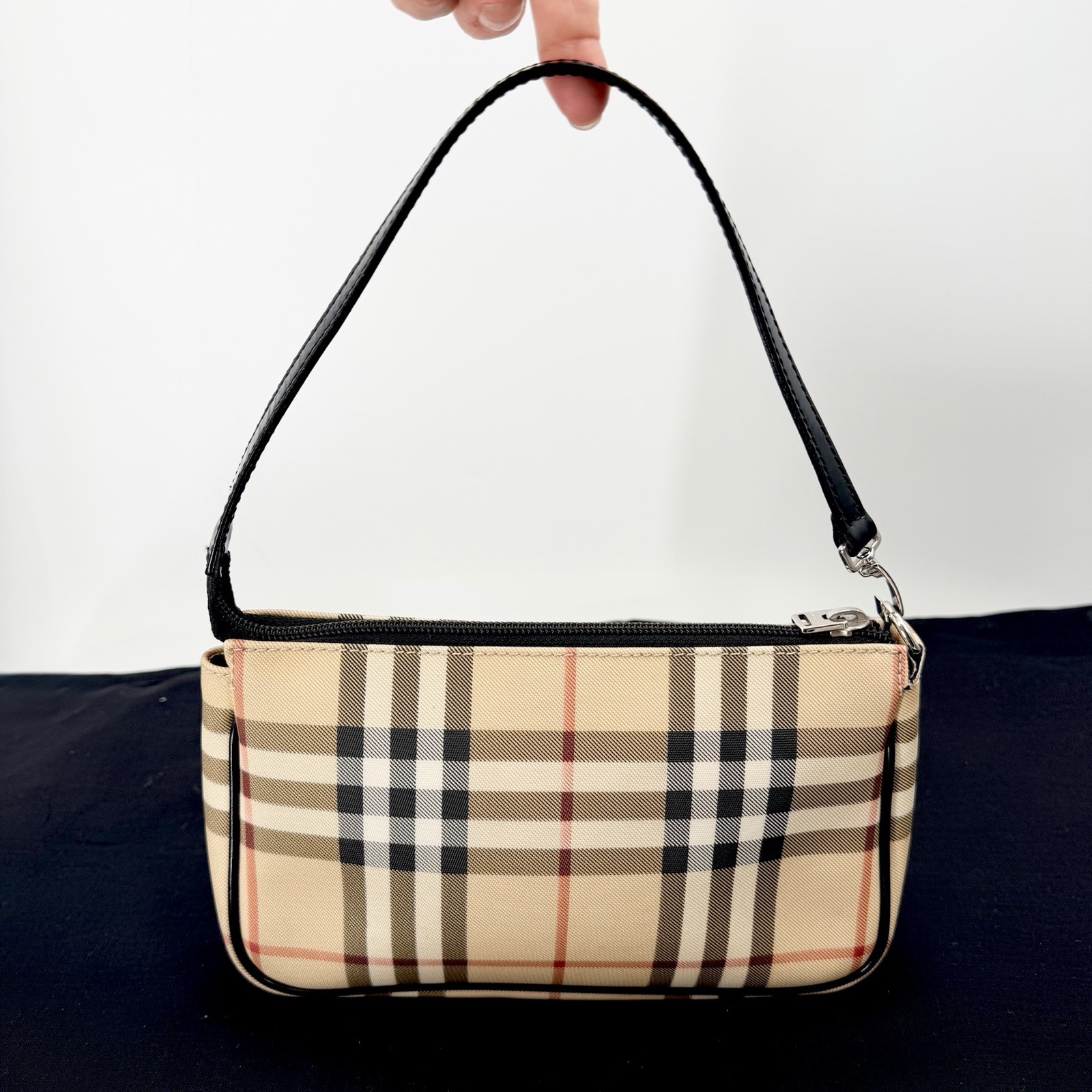 Burberry Nova Check Mini Pochette Handcarry Bag Handbag Purse **FLAW / READ**