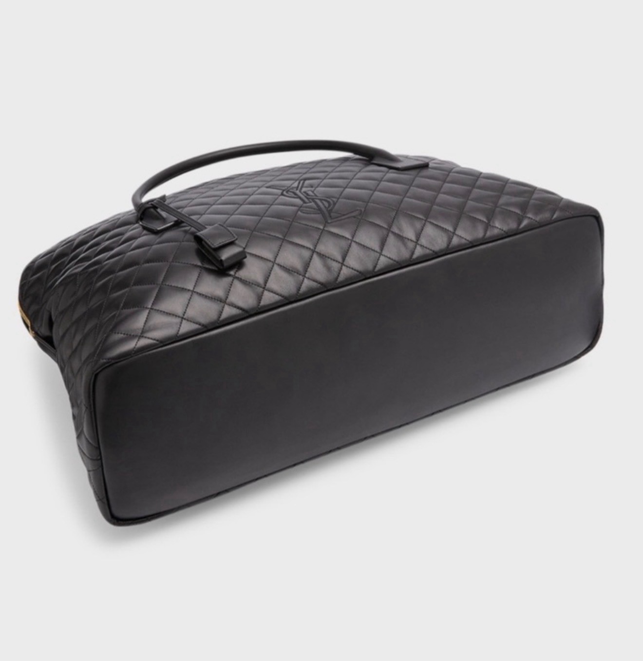 Saint Laurent Black Quilted Duffle Bag Gold Hardware Zip Closure Padlock