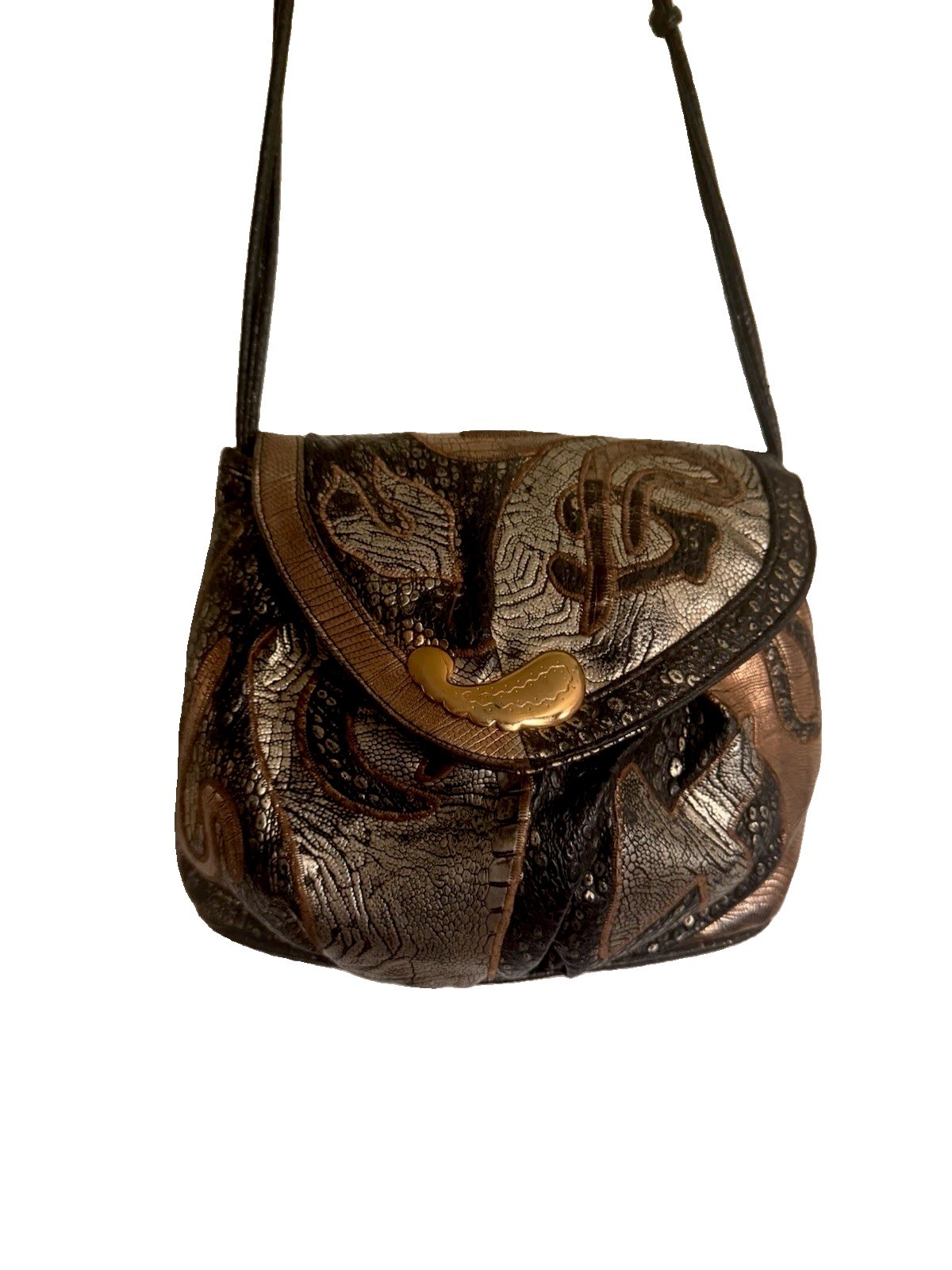 NAS BAG Women’s Small Metallic Animal Print Shoulder/Crossbody Purse