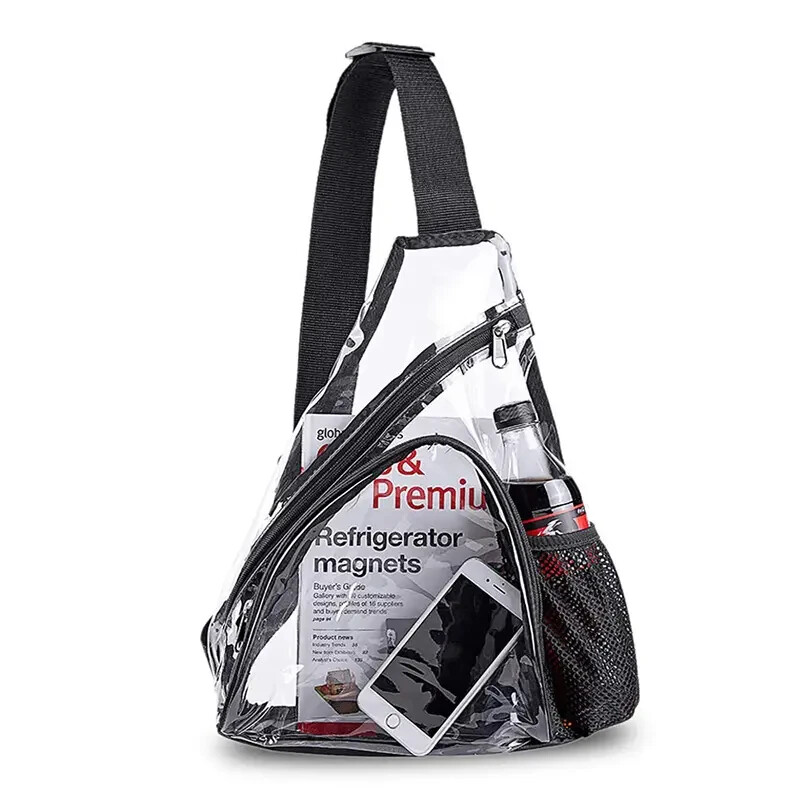 Clear Sling Bag Red or Black – Stadium, Travel & Concert for Men & Women