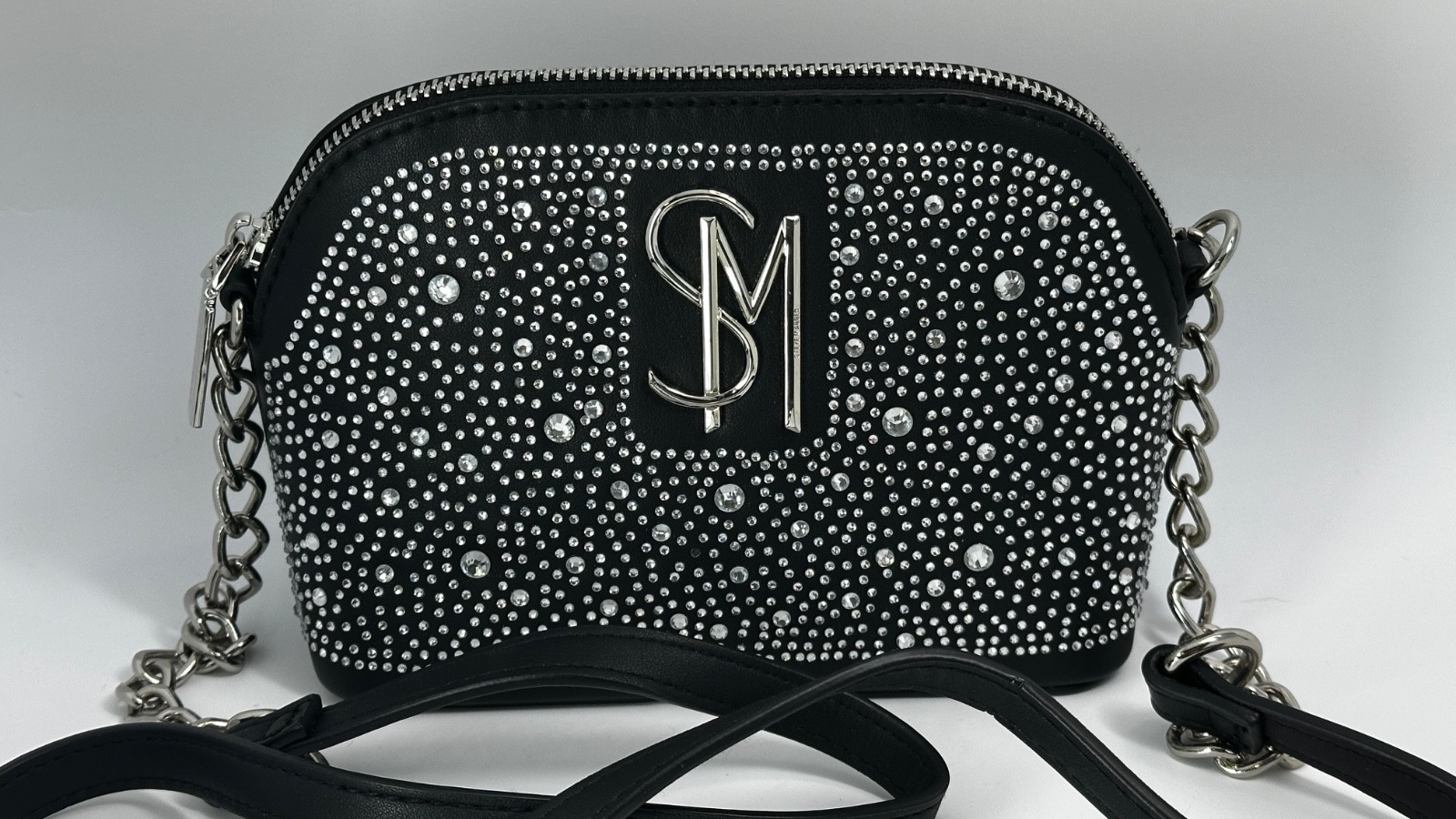 ✨ Steve Madden Rhinestone Studded Crossbody Purse – Black ✨