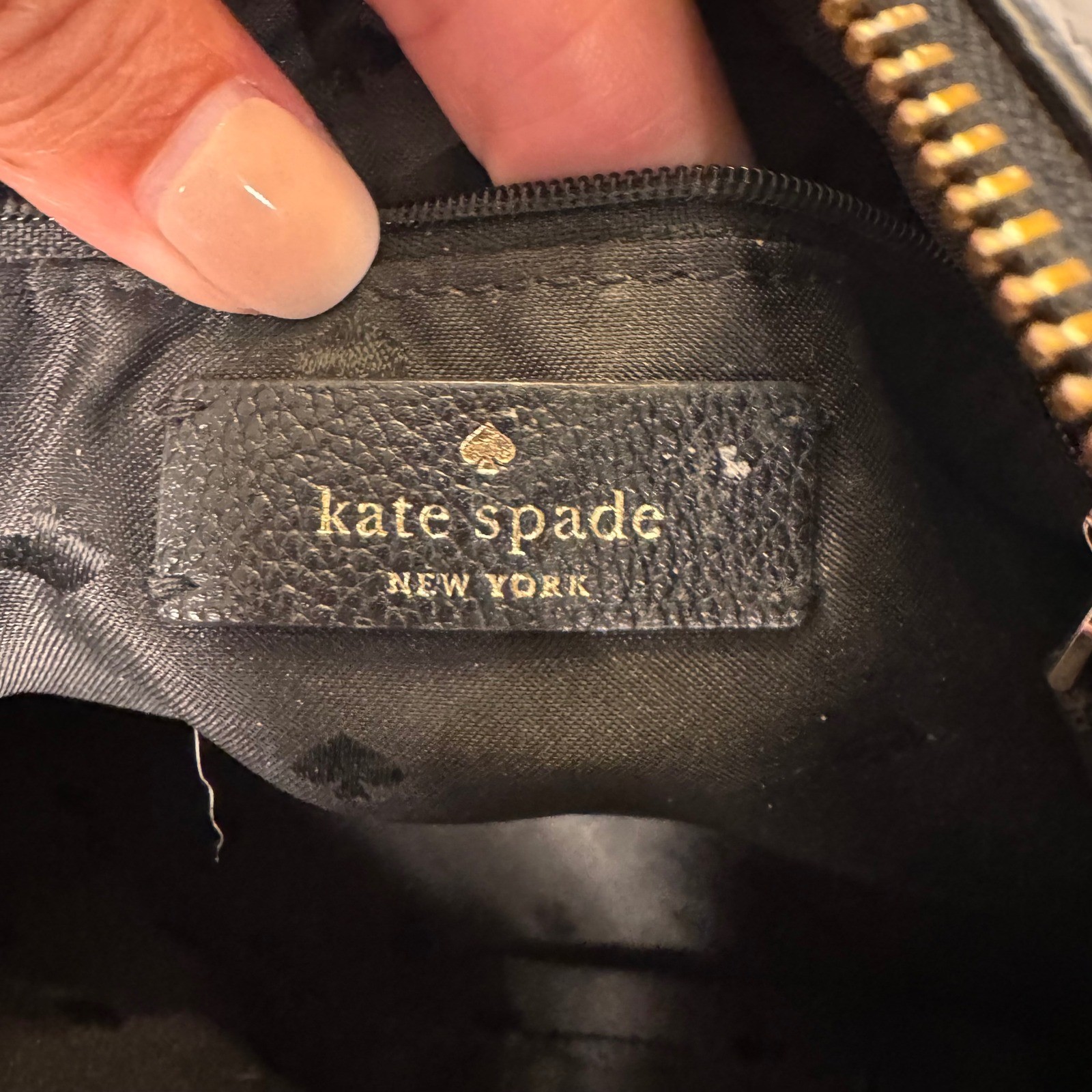 Kate Spade Rosie Black Pebbled Leather Crossbody Bag Purse Stripe Strap