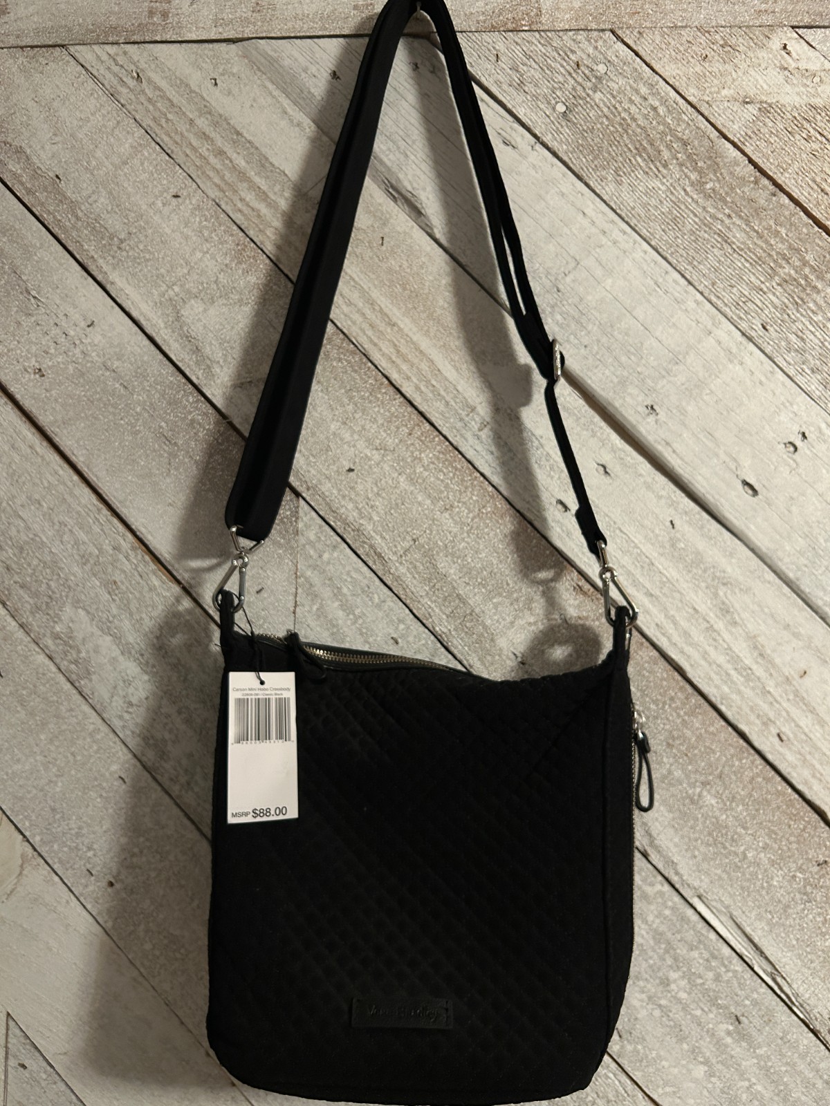 VERA BRADLEY SOLID BLACK HANDBAG