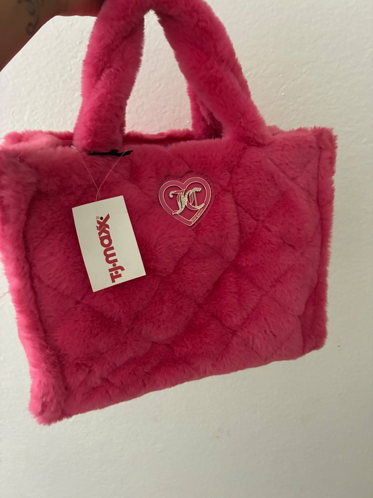 Juicy Couture Large Pink Fluffy Shoulder Bag