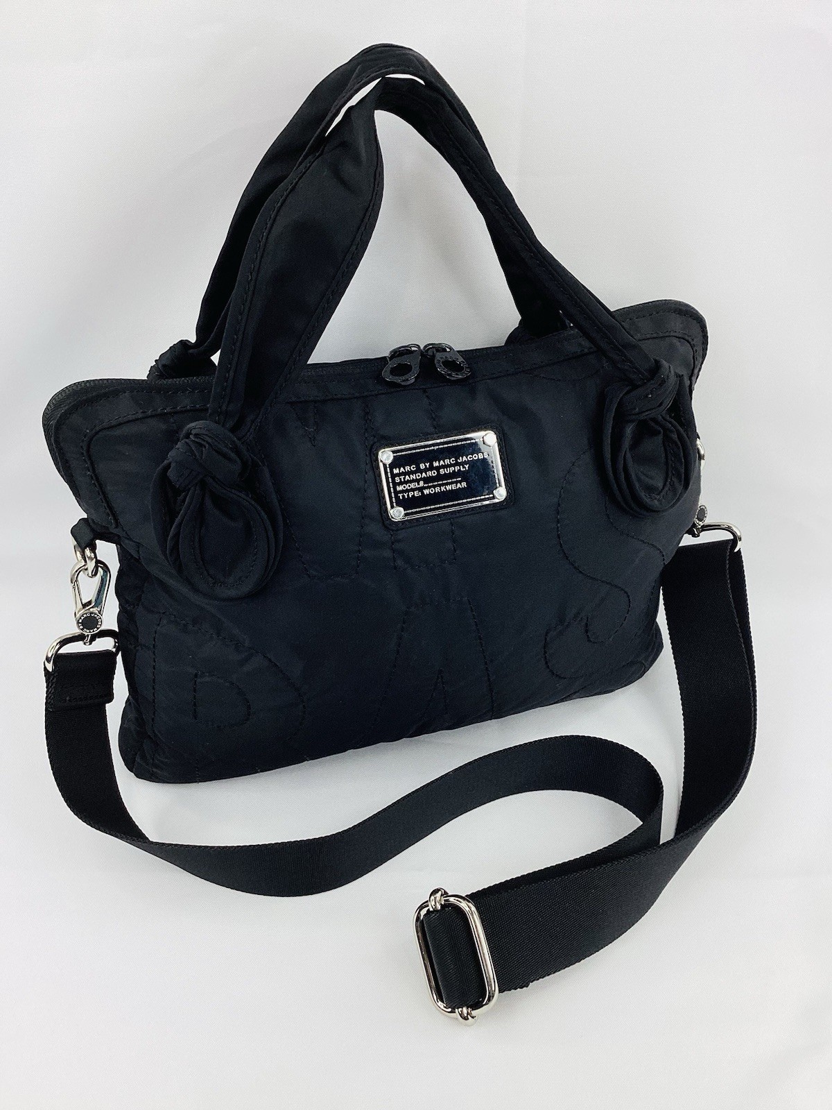 Marc by Marc Jacobs Standard Supply Workwear Quilted Nylon Satchel Black Bag
