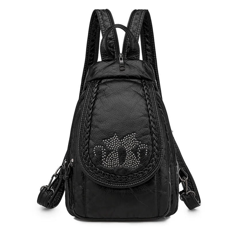 Ladies Leather Backpack Backpack School Bags Girls Sac Travel Backpack