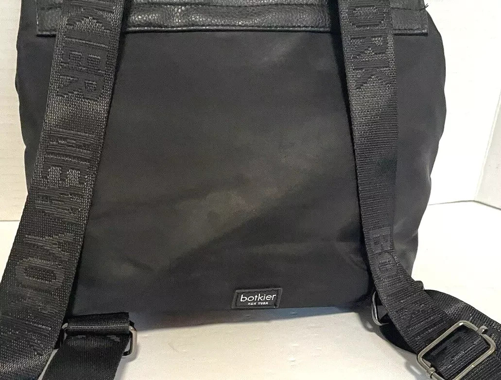 Botkier New York Trigger Nylon Small Black Backpack Top Handle Bag